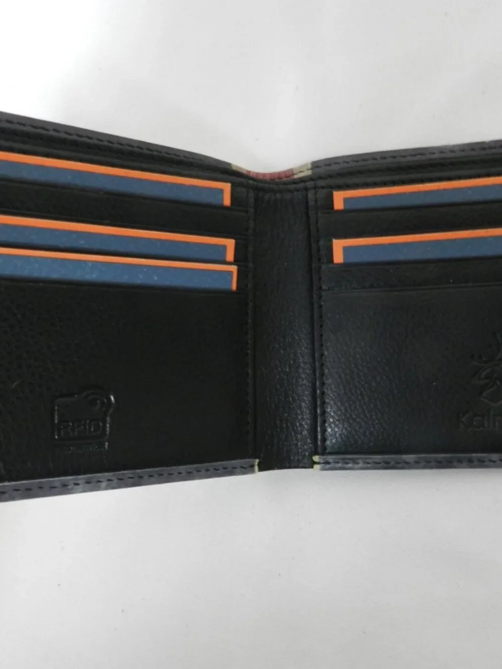 Mala Leather Slim Wallet Union Jack Kalmin Collection flag blue red Men RFID NEW